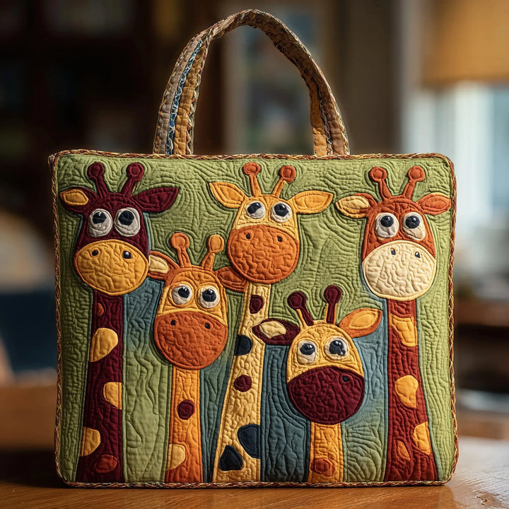 Gequiltete Tragetasche mit Giraffenmotiv