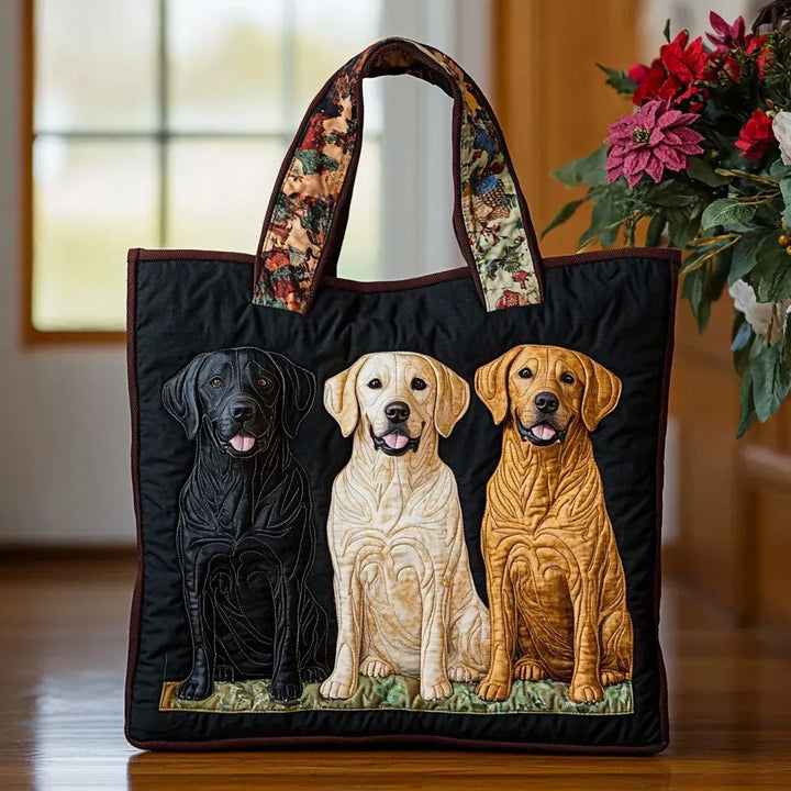 Stepp-Tasche mit drei Labrador-Motiven