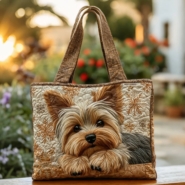 Gequiltete Tragetasche mit Yorkshire-Terrier-Motiv