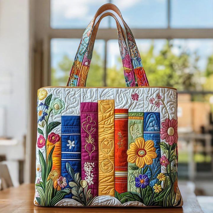 Blumenmuster Bibliotheks-Quilt-Tasche