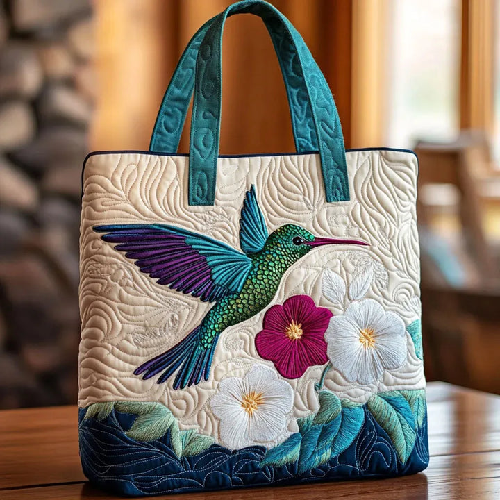 Gequiltete Weißes Blumen-Quilt-Täschchen