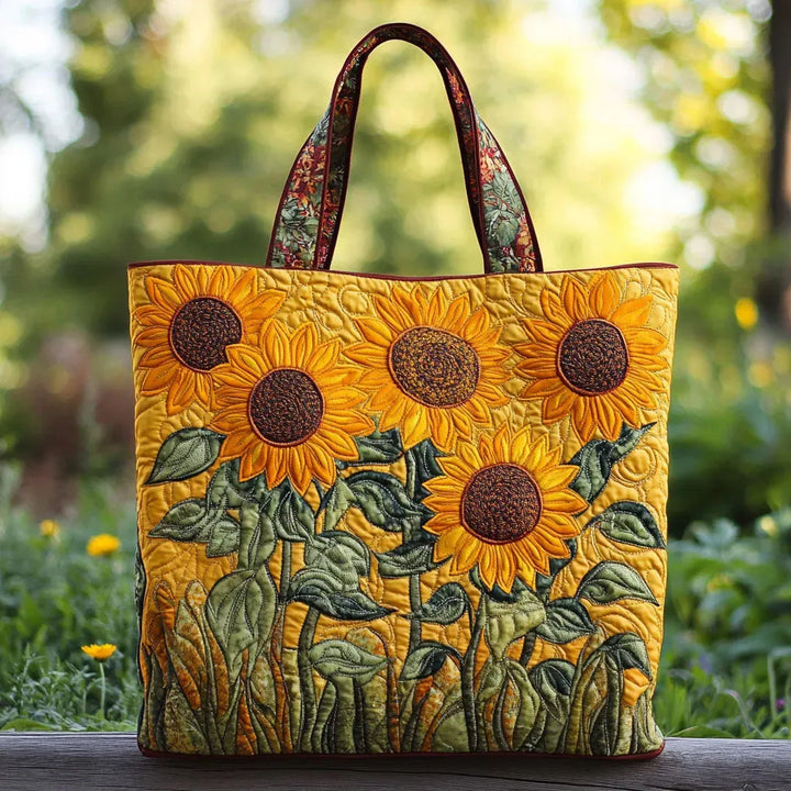 Gequiltete Tragetasche mit Sonnenblumen