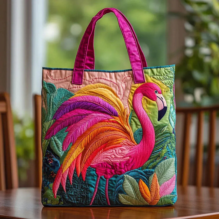 Flamingo Regenbogen Gequiltete-Tasche