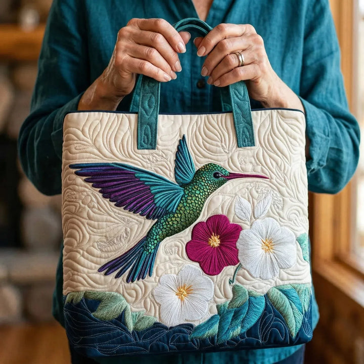 Gequiltete Weißes Blumen-Quilt-Täschchen