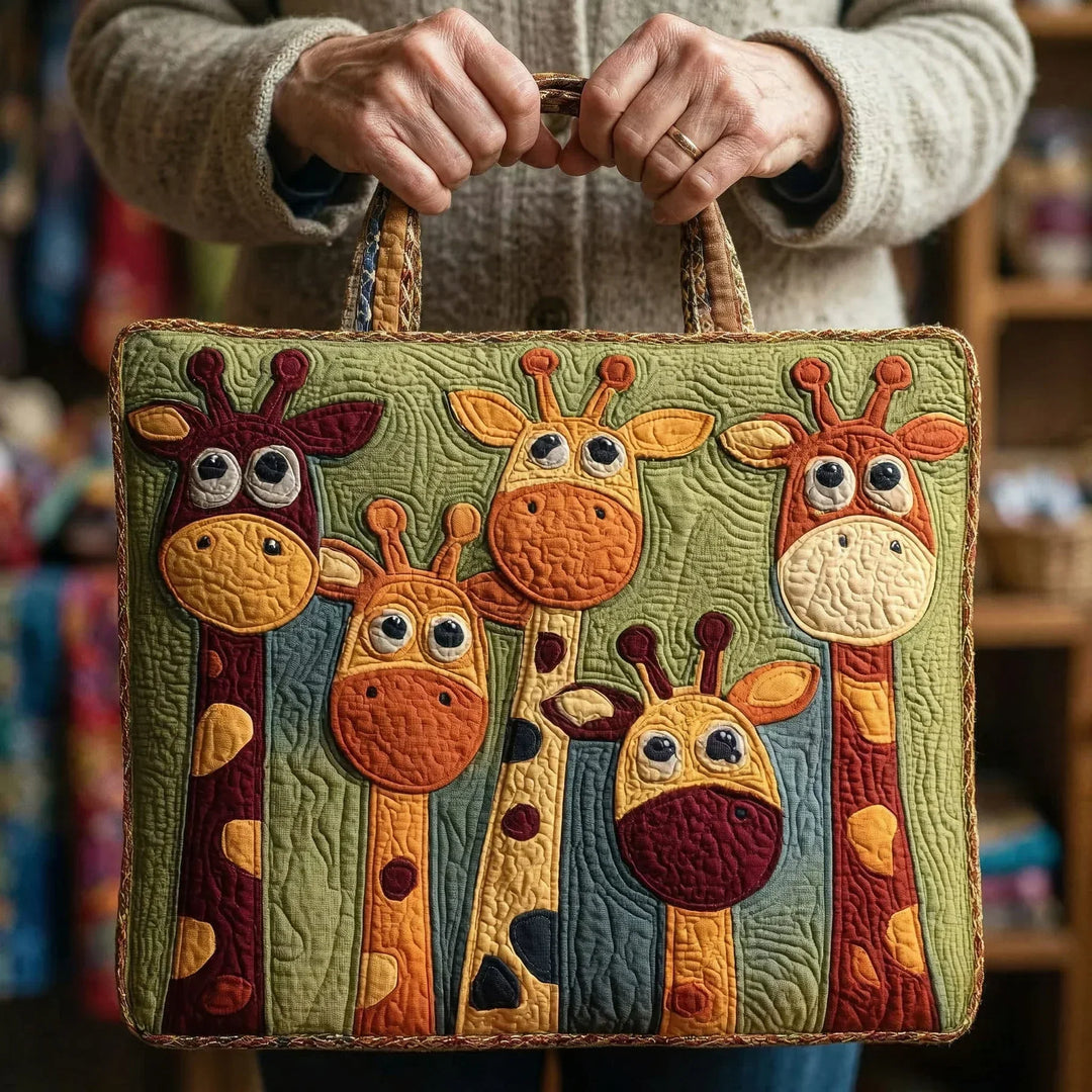 Gequiltete Tragetasche mit Giraffenmotiv