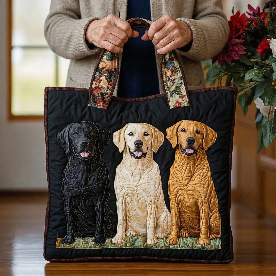 Stepp-Tasche mit drei Labrador-Motiven