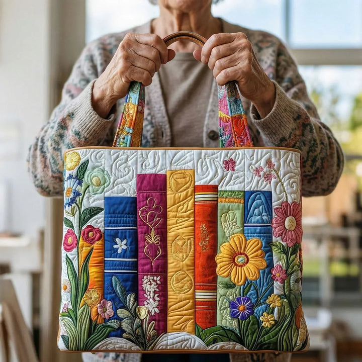 Blumenmuster Bibliotheks-Quilt-Tasche