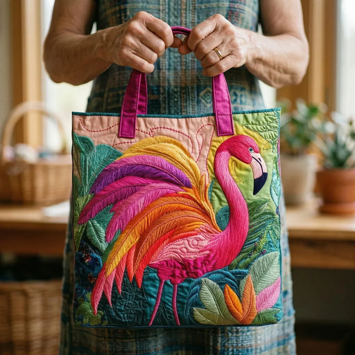 Flamingo Regenbogen Gequiltete-Tasche